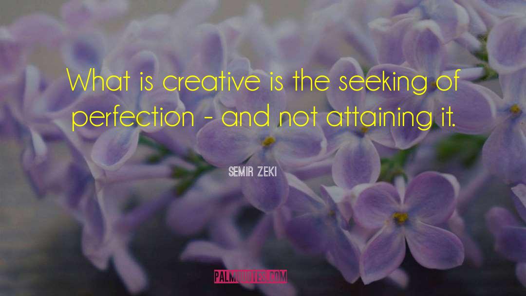 Semir Zeki Quotes: What is creative is the