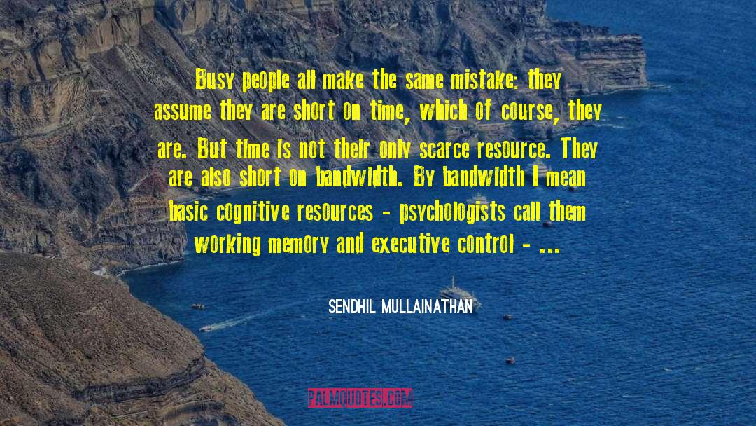 Sendhil Mullainathan Quotes: Busy people all make the