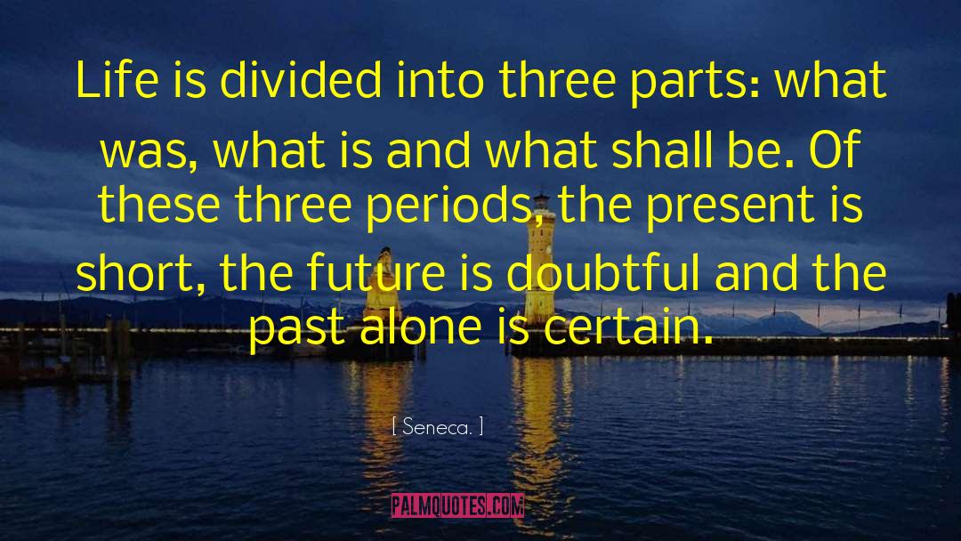 Seneca. Quotes: Life is divided into three