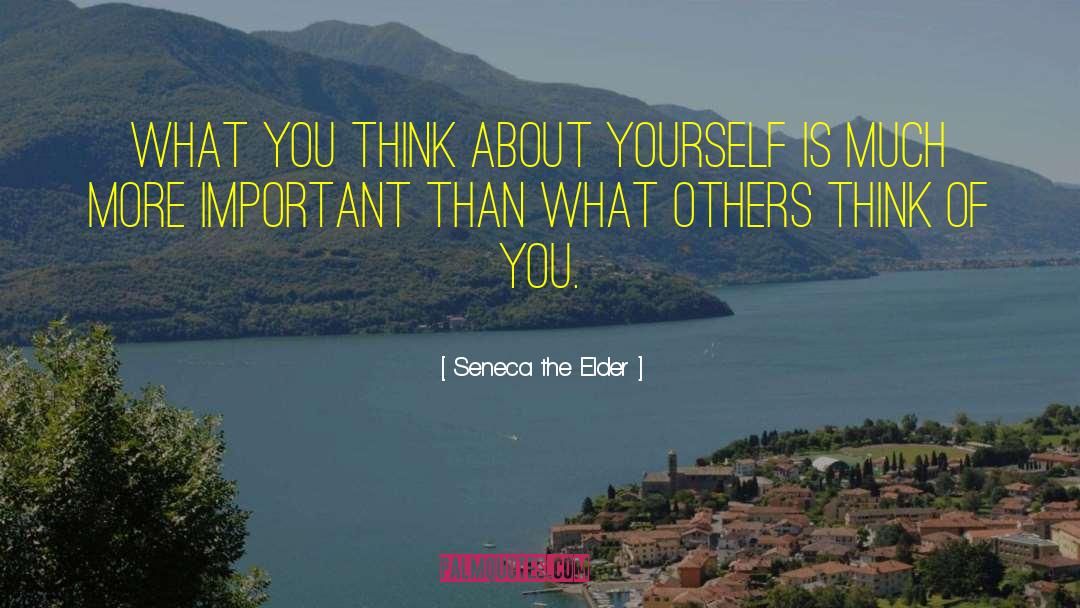 Seneca The Elder Quotes: What you think about yourself