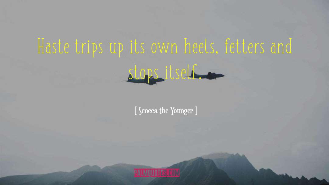 Seneca The Younger Quotes: Haste trips up its own