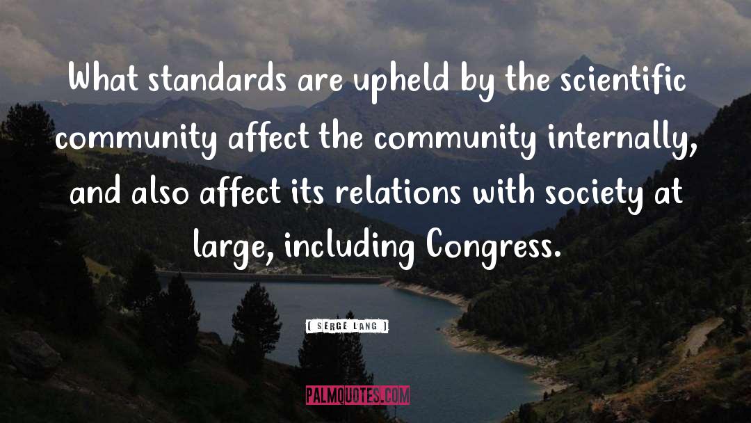 Serge Lang Quotes: What standards are upheld by