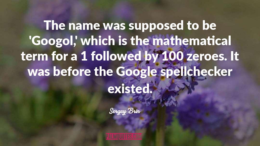 Sergey Brin Quotes: The name was supposed to