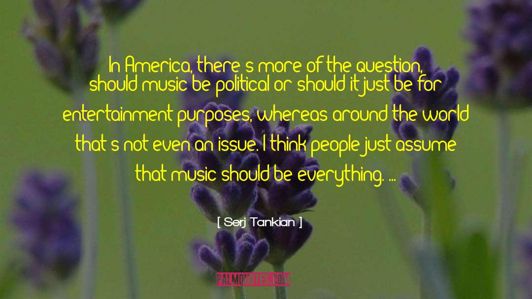 Serj Tankian Quotes: In America, there's more of