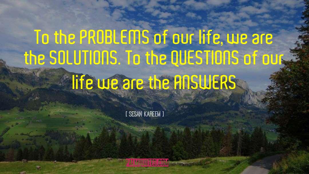 Sesan Kareem Quotes: To the PROBLEMS of our