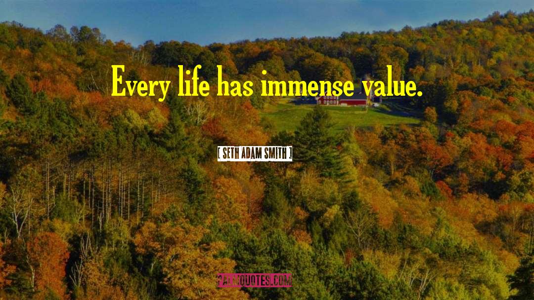 Seth Adam Smith Quotes: Every life has immense value.