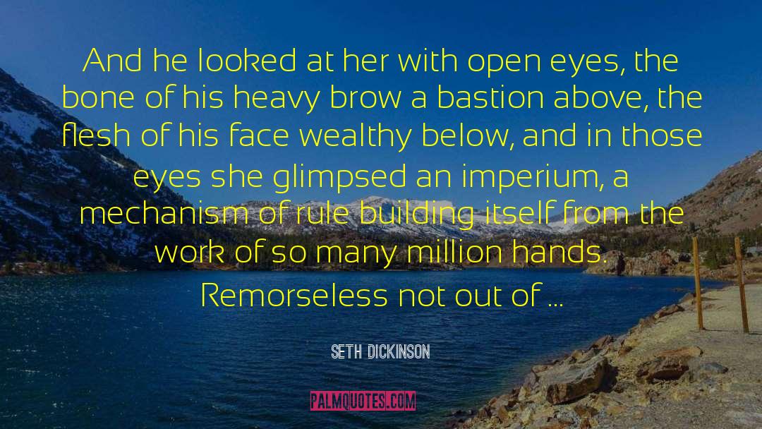 Seth Dickinson Quotes: And he looked at her