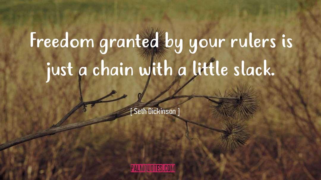 Seth Dickinson Quotes: Freedom granted by your rulers