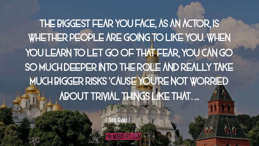 Seth Gabel Quotes: The biggest fear you face,