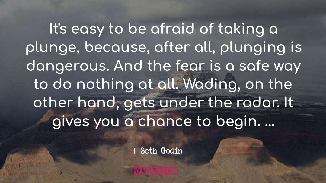 Seth Godin Quotes: It's easy to be afraid