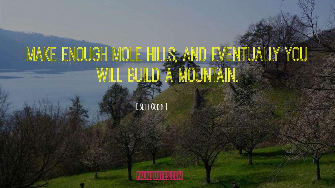 Seth Godin Quotes: Make enough mole hills, and