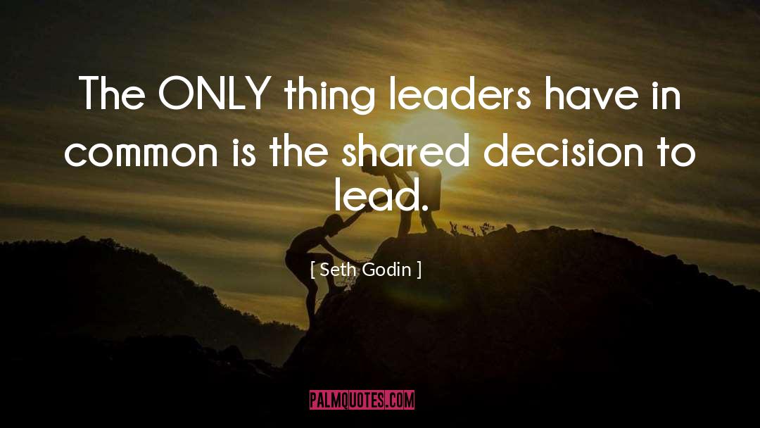 Seth Godin Quotes: The ONLY thing leaders have