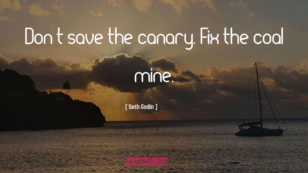 Seth Godin Quotes: Don't save the canary. Fix