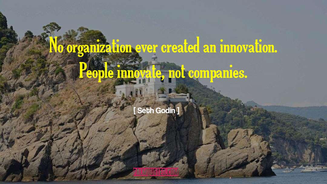 Seth Godin Quotes: No organization ever created an