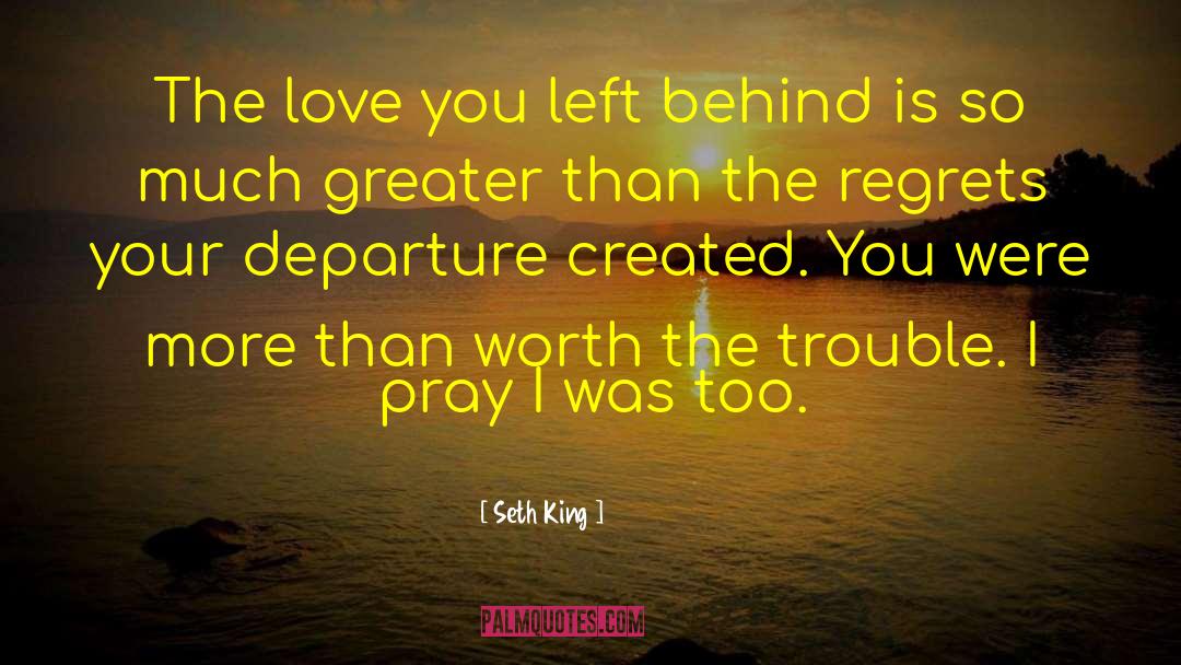 Seth King Quotes: The love you left behind