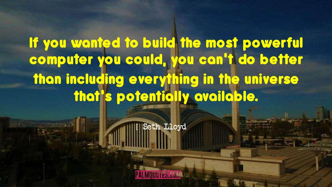 Seth Lloyd Quotes: If you wanted to build