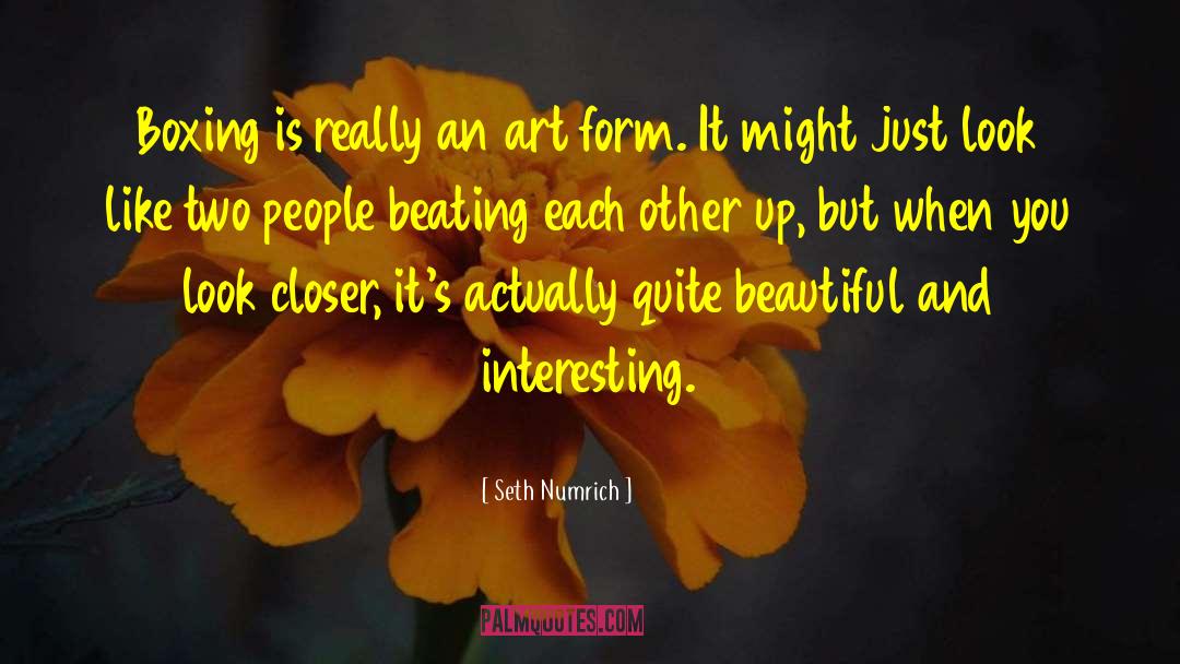 Seth Numrich Quotes: Boxing is really an art