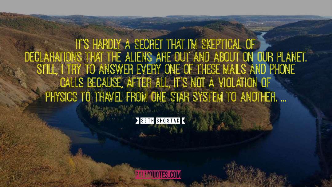 Seth Shostak Quotes: It's hardly a secret that