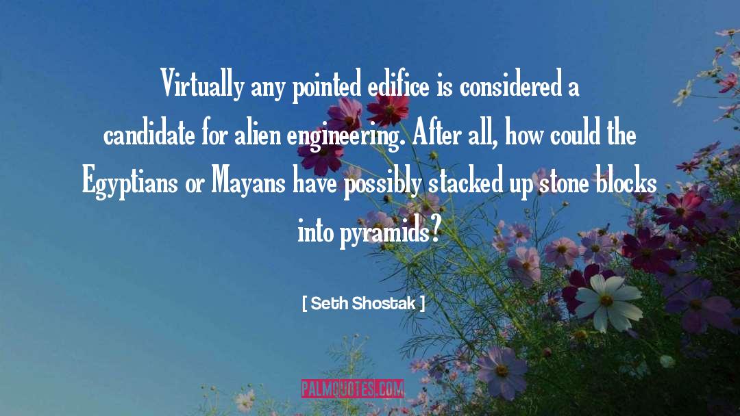 Seth Shostak Quotes: Virtually any pointed edifice is