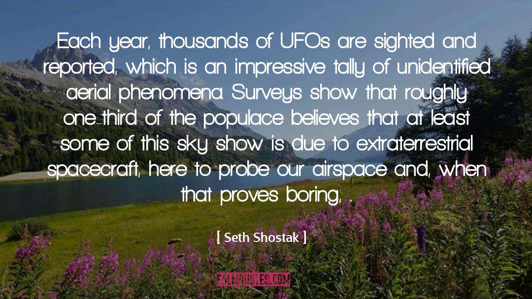 Seth Shostak Quotes: Each year, thousands of UFOs