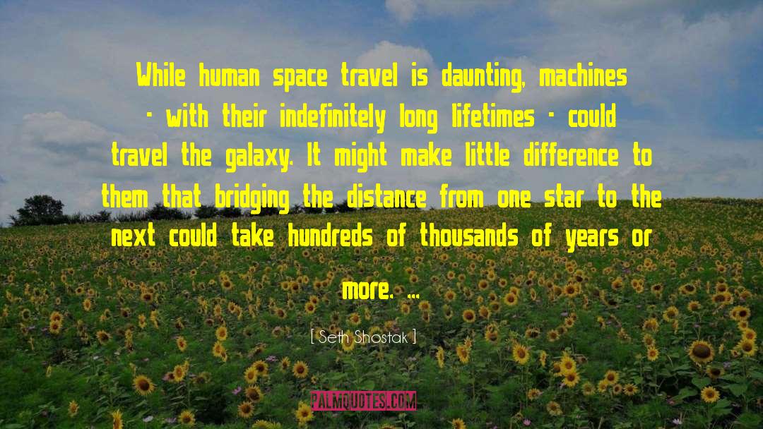 Seth Shostak Quotes: While human space travel is