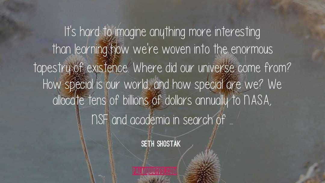 Seth Shostak Quotes: It's hard to imagine anything