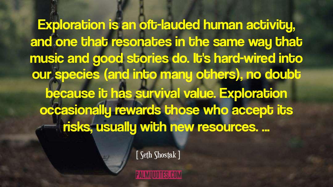 Seth Shostak Quotes: Exploration is an oft-lauded human