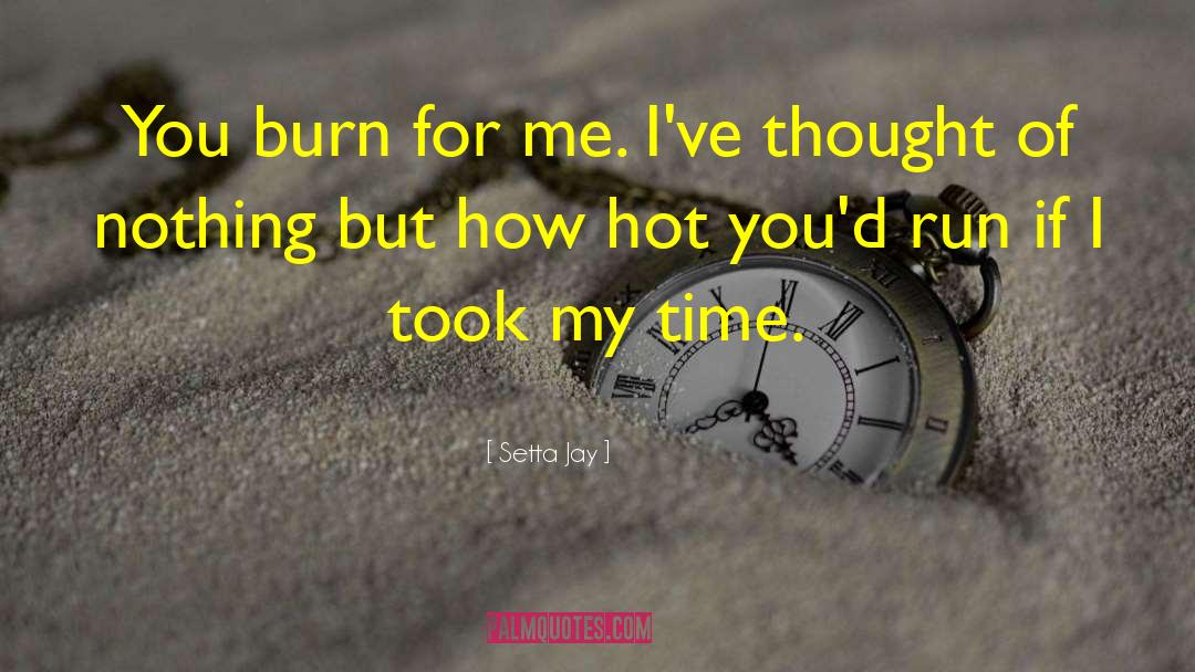 Setta Jay Quotes: You burn for me. I've
