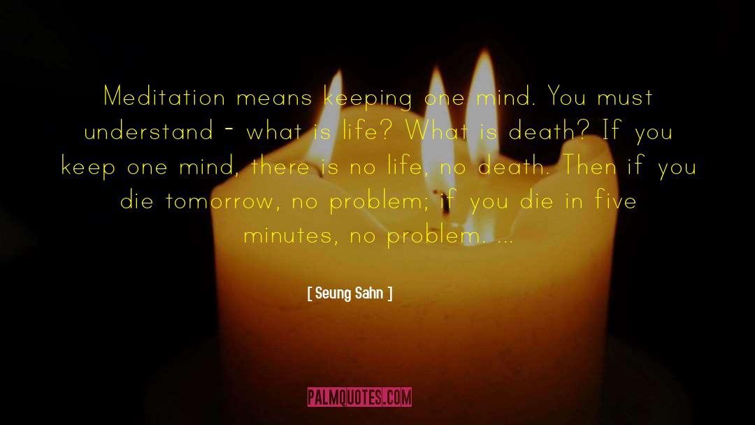 Seung Sahn Quotes: Meditation means keeping one mind.