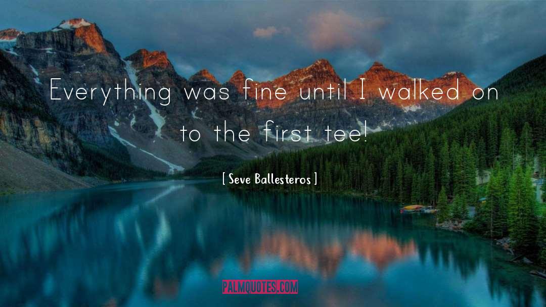 Seve Ballesteros Quotes: Everything was fine until I