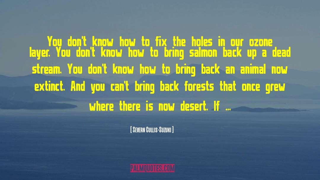 Severn Cullis-Suzuki Quotes: You don't know how to
