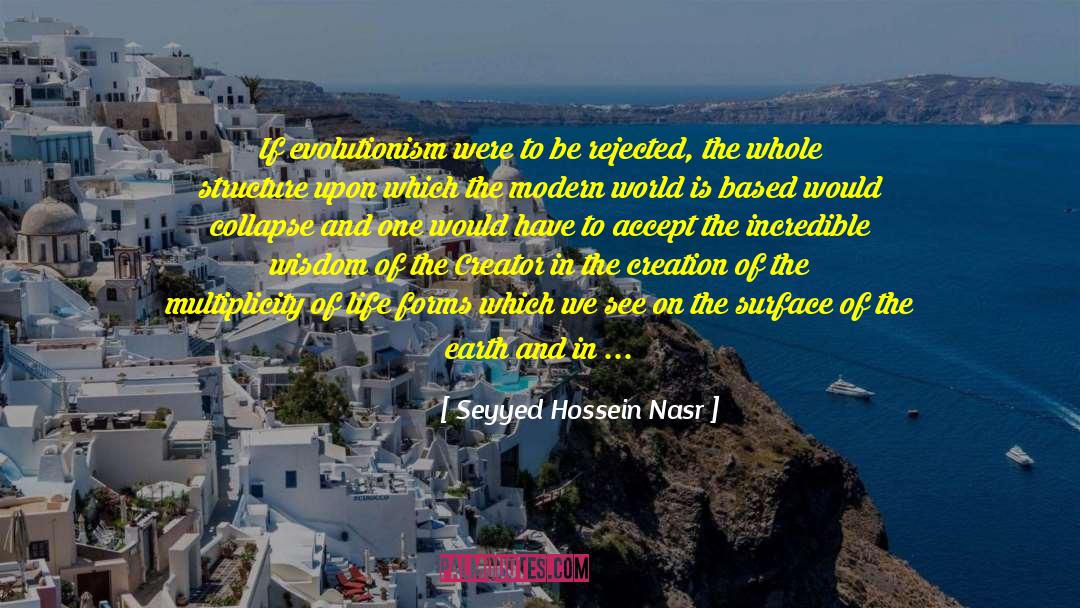 Seyyed Hossein Nasr Quotes: If evolutionism were to be