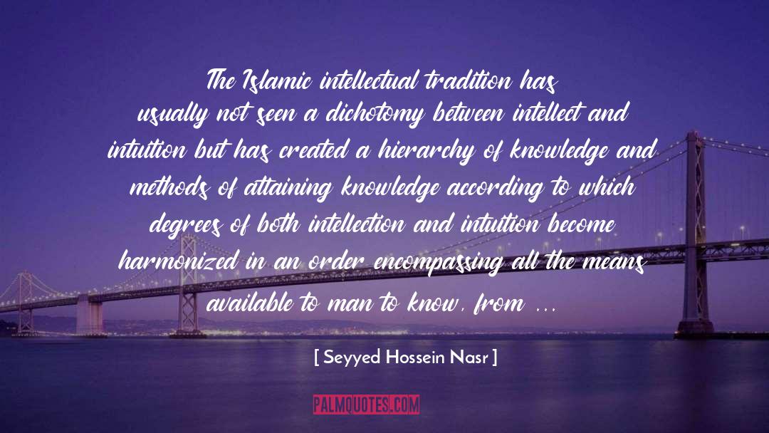 Seyyed Hossein Nasr Quotes: The Islamic intellectual tradition has