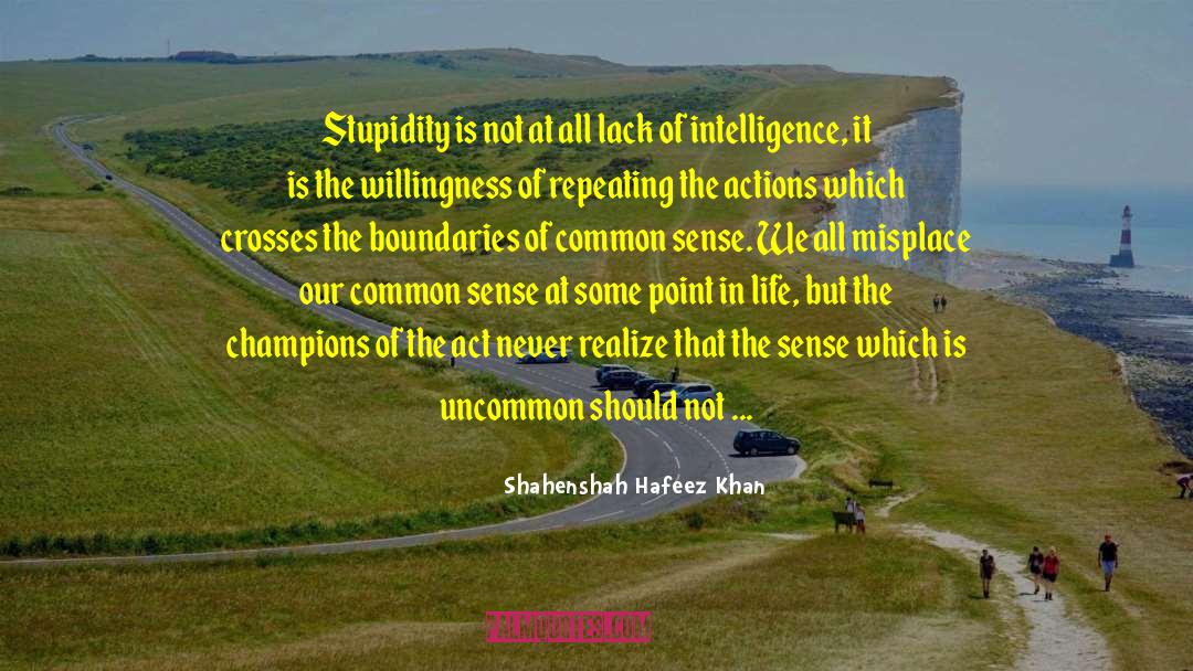 Shahenshah Hafeez Khan Quotes: Stupidity is not at all