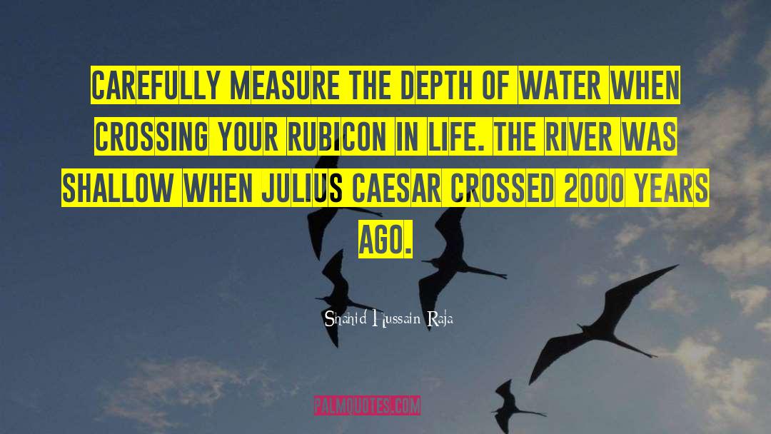 Shahid Hussain Raja Quotes: Carefully measure the depth of