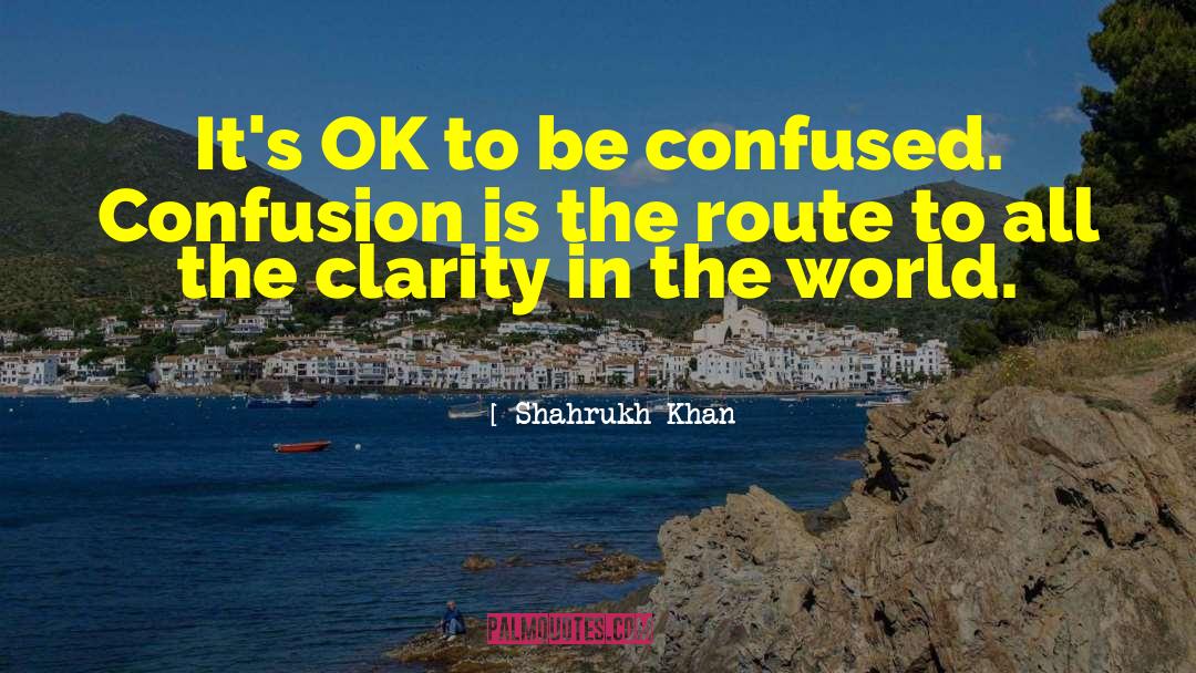 Shahrukh Khan Quotes: It's OK to be confused.