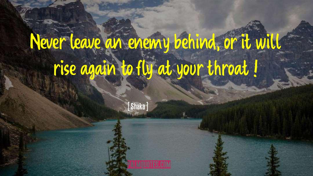 Shaka Quotes: Never leave an enemy behind,