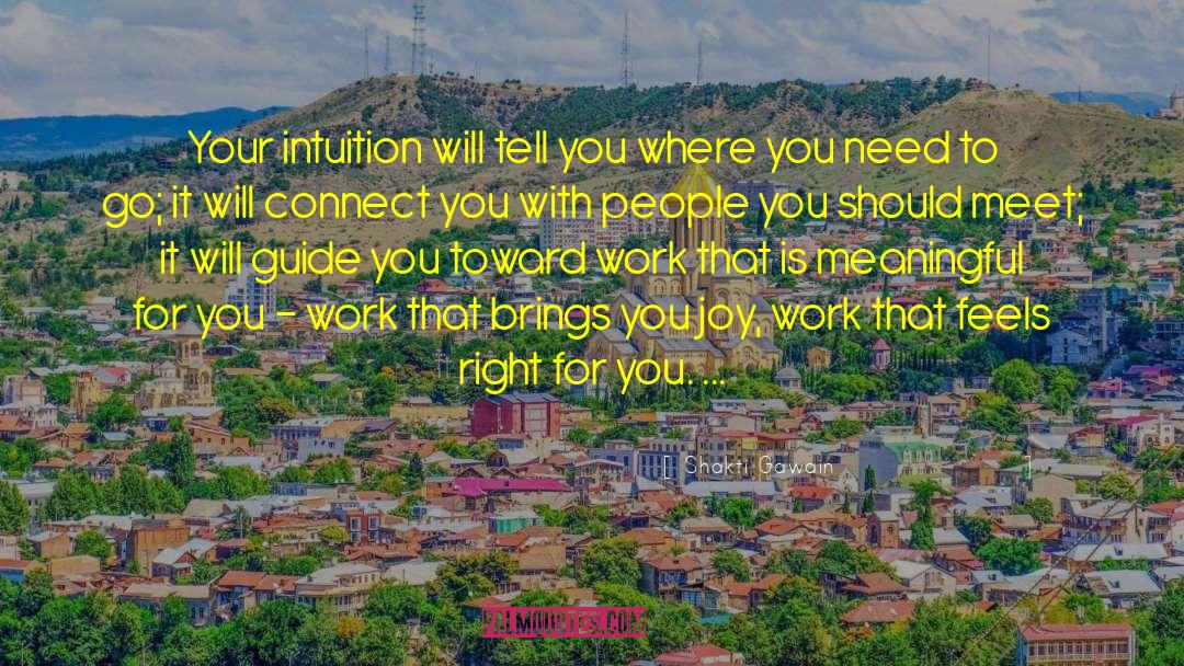 Shakti Gawain Quotes: Your intuition will tell you