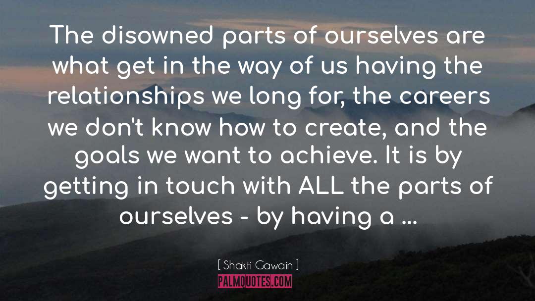 Shakti Gawain Quotes: The disowned parts of ourselves