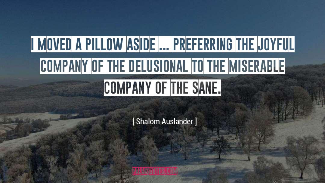 Shalom Auslander Quotes: I moved a pillow aside