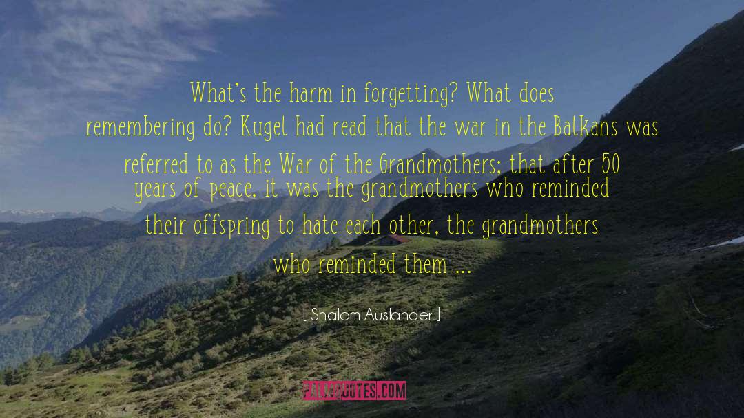 Shalom Auslander Quotes: What's the harm in forgetting?