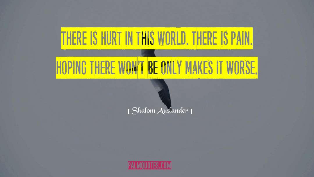 Shalom Auslander Quotes: There is hurt in this