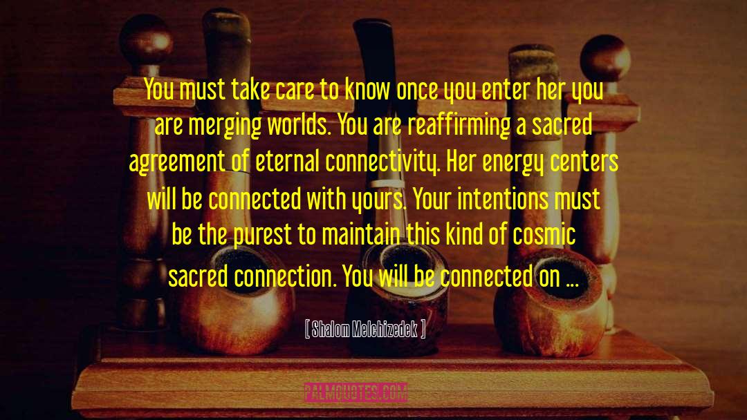 Shalom Melchizedek Quotes: You must take care to