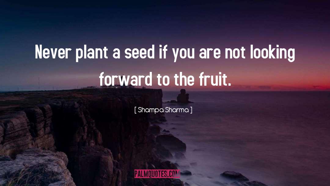 Shampa Sharma Quotes: Never plant a seed if