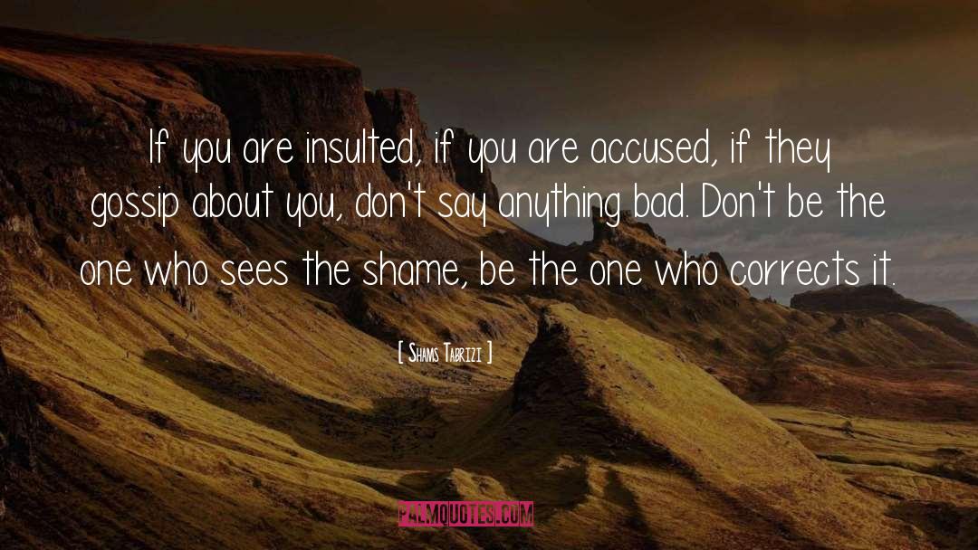 Shams Tabrizi Quotes: If you are insulted, if