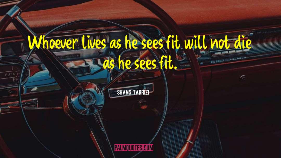 Shams Tabrizi Quotes: Whoever lives as he sees