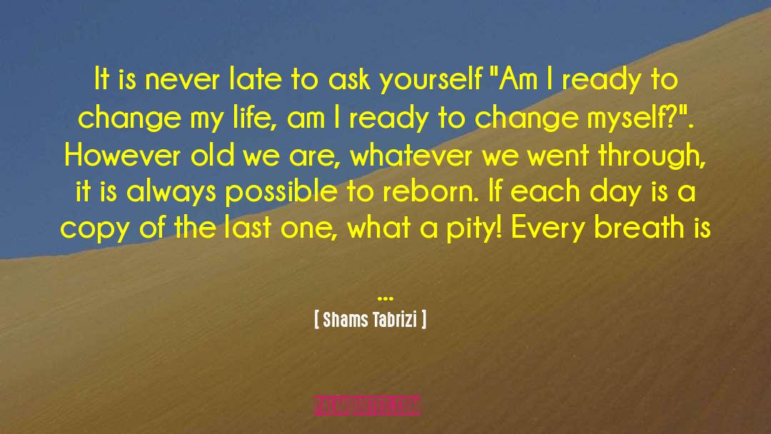Shams Tabrizi Quotes: It is never late to
