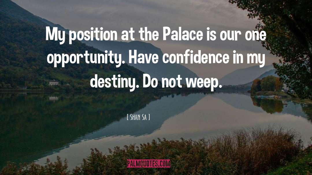 Shan Sa Quotes: My position at the Palace