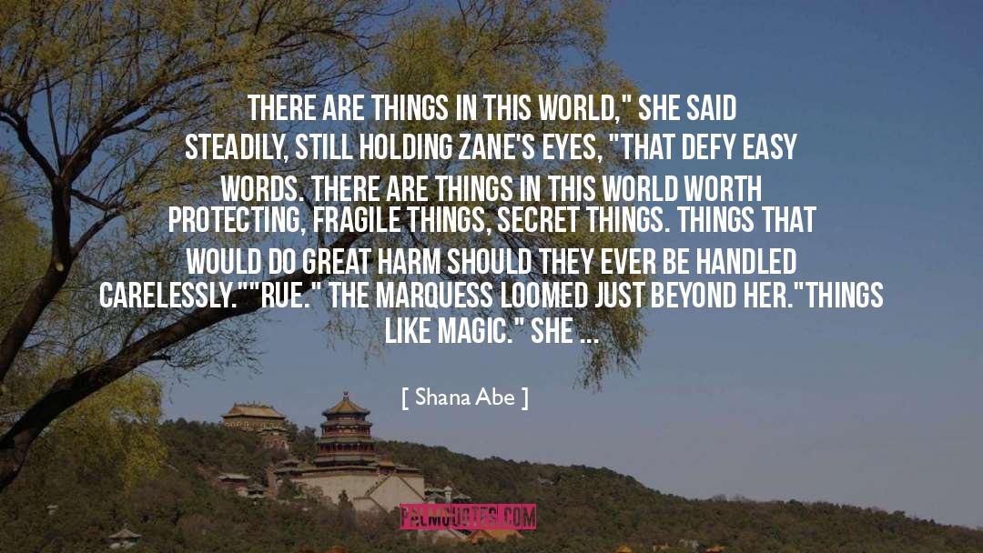 Shana Abe Quotes: There are things in this