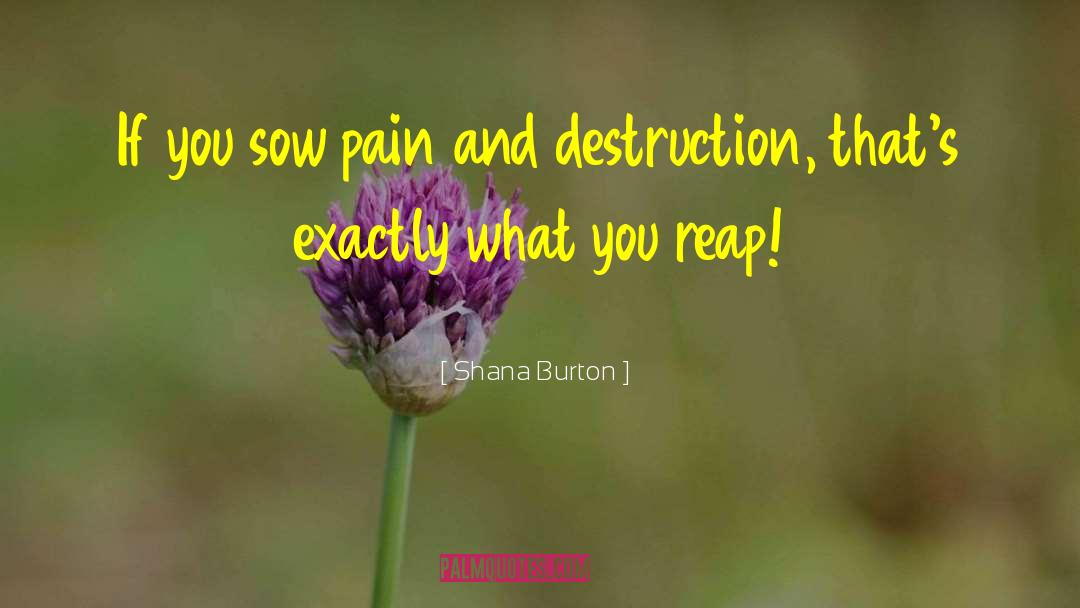 Shana Burton Quotes: If you sow pain and